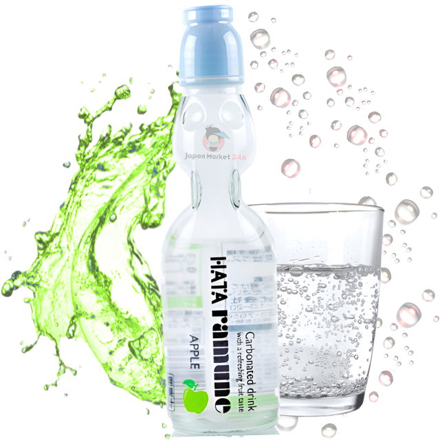 Ramune Hata Kosen Clear Fruits sabor a manzana 200ml