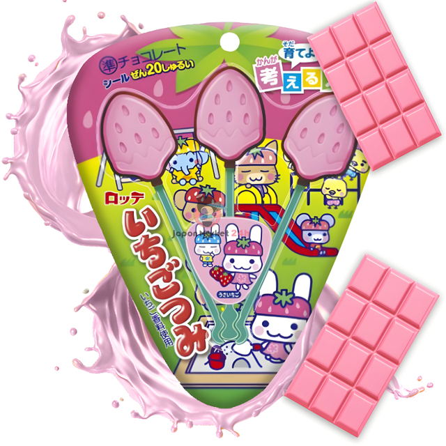 Piruletas de chocolate Lotte Tsumi sabor a fresa 11,4g