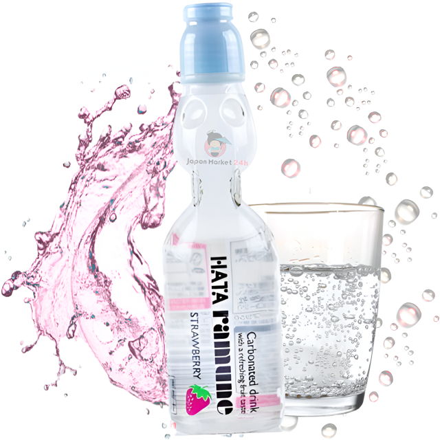 Ramune Hata Kosen Clear Fruits sabor a fresa 200ml