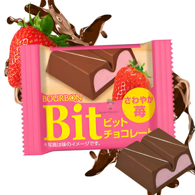 Chocolatina Bourbon Bit sabor a fresa 15g