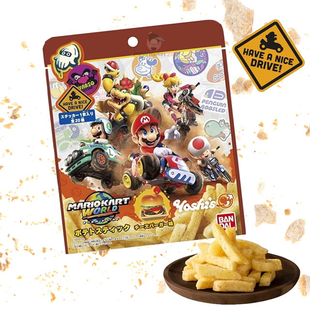 Patatas Mario Kart World con sticker coleccionable