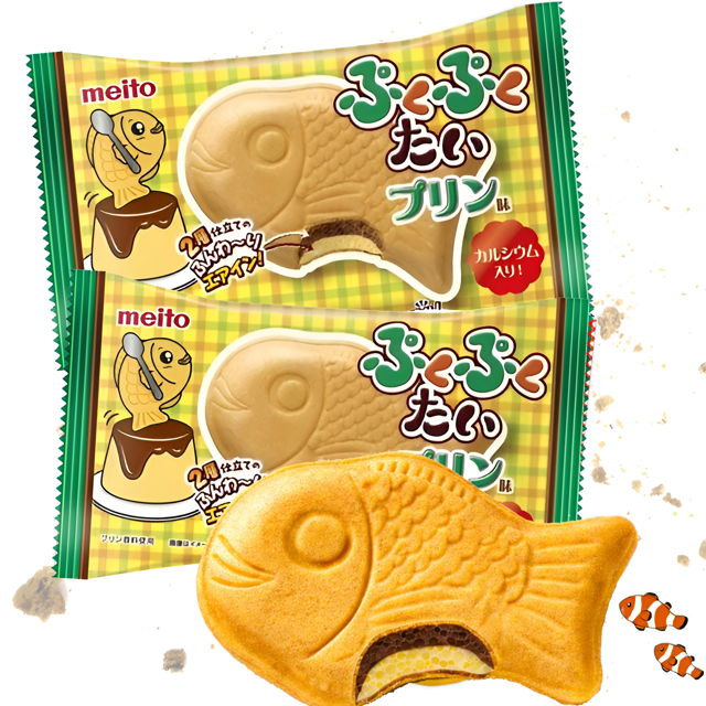 Galleta Taiyaki Puku Puku Tai sabor pudin