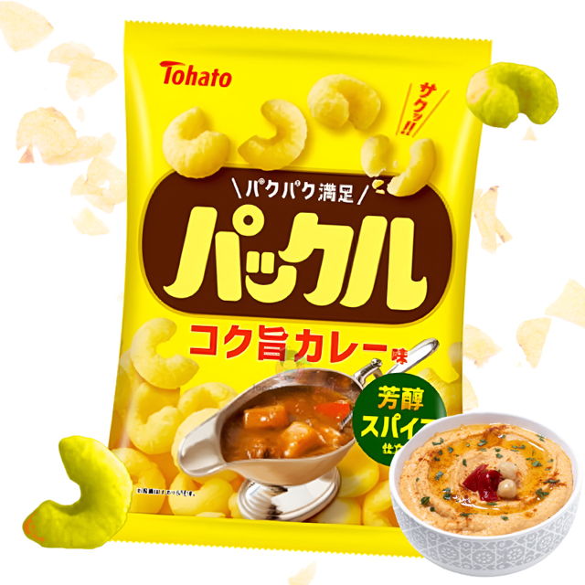 Snack de maiz Tohato Packle sabor curry 57g