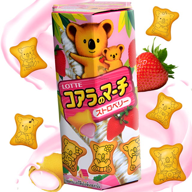 Galletas Lotte Koala´s March con crema de fresa 48g