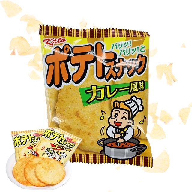 Snack Yaokin Kato de patata con sabor a curry 14g