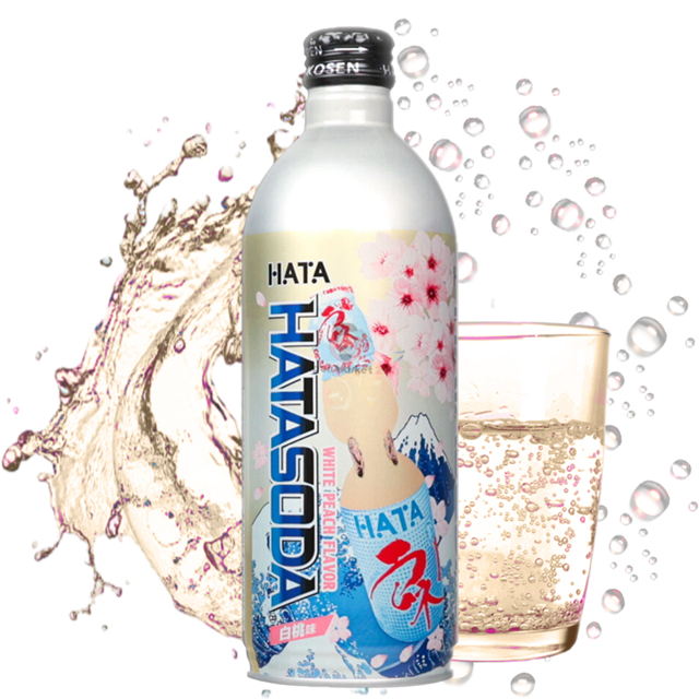 Refresco Hata Kosen HATA-SODA sabor melocoton blanco 500ml